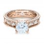 14k Rose Gold 14k Rose Gold Custom Bezel Set Diamond Engagement Ring - Flat View -  1206 - Thumbnail