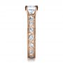 18k Rose Gold 18k Rose Gold Custom Bezel Set Diamond Engagement Ring - Side View -  1206 - Thumbnail