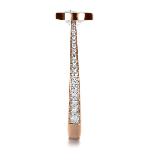 14k Rose Gold 14k Rose Gold Custom Bezel Set Diamond Engagement Ring - Side View - 1215