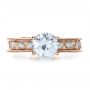 18k Rose Gold 18k Rose Gold Custom Bezel Set Diamond Engagement Ring - Top View -  1202 - Thumbnail