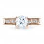 14k Rose Gold 14k Rose Gold Custom Bezel Set Diamond Engagement Ring - Top View -  1206 - Thumbnail