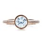 14k Rose Gold 14k Rose Gold Custom Bezel Set Diamond Engagement Ring - Top View -  1215 - Thumbnail