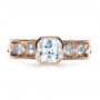 14k Rose Gold 14k Rose Gold Custom Bezel Set Diamond Engagement Ring - Top View -  1282 - Thumbnail