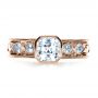14k Rose Gold 14k Rose Gold Custom Bezel Set Diamond Engagement Ring - Top View -  1282 - Thumbnail