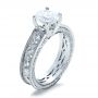 18k White Gold Custom Bezel Set Diamond Engagement Ring - Three-Quarter View -  1206 - Thumbnail