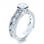 18k White Gold Custom Bezel Set Diamond Engagement Ring - Three-Quarter View -  1282 - Thumbnail