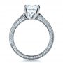 18k White Gold Custom Bezel Set Diamond Engagement Ring - Front View -  1202 - Thumbnail