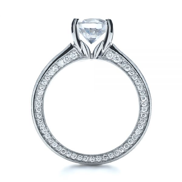 Platinum Platinum Custom Bezel Set Diamond Engagement Ring - Front View - 1206