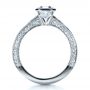 18k White Gold Custom Bezel Set Diamond Engagement Ring - Front View -  1282 - Thumbnail
