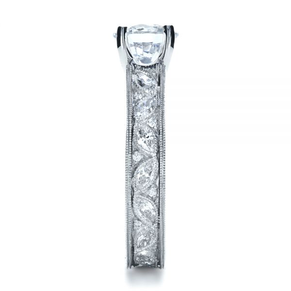 Platinum Platinum Custom Bezel Set Diamond Engagement Ring - Side View - 1206