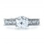 14k White Gold 14k White Gold Custom Bezel Set Diamond Engagement Ring - Top View -  1202 - Thumbnail