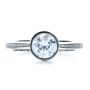  Platinum Platinum Custom Bezel Set Diamond Engagement Ring - Top View -  1215 - Thumbnail