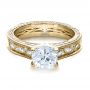 18k Yellow Gold 18k Yellow Gold Custom Bezel Set Diamond Engagement Ring - Flat View -  1202 - Thumbnail