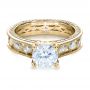 18k Yellow Gold 18k Yellow Gold Custom Bezel Set Diamond Engagement Ring - Flat View -  1206 - Thumbnail