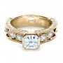 14k Yellow Gold 14k Yellow Gold Custom Bezel Set Diamond Engagement Ring - Flat View -  1282 - Thumbnail