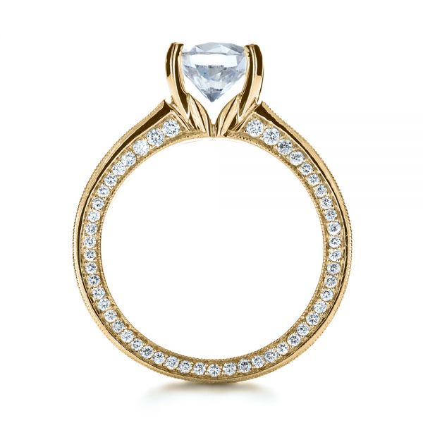 14k Yellow Gold 14k Yellow Gold Custom Bezel Set Diamond Engagement Ring - Front View -  1206