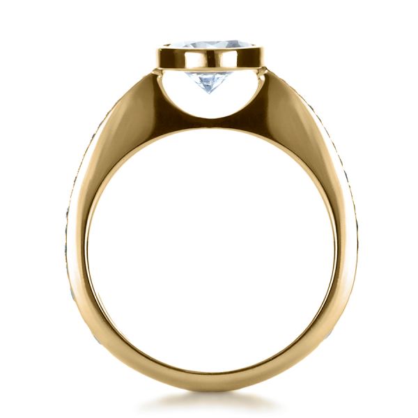 18k Yellow Gold 18k Yellow Gold Custom Bezel Set Diamond Engagement Ring - Front View -  1215