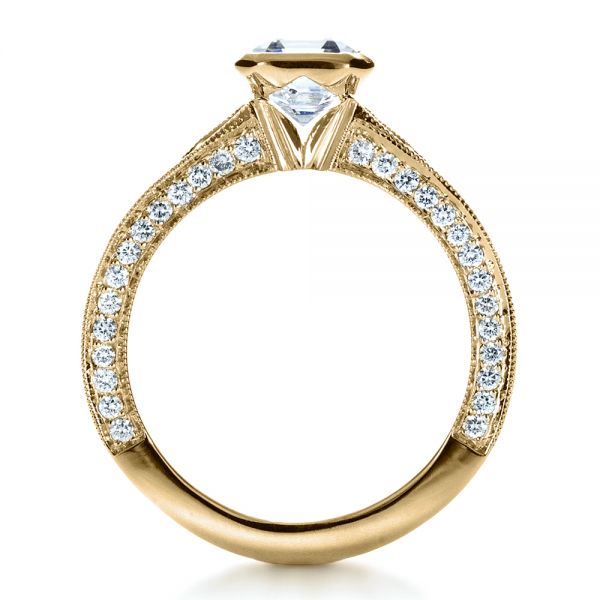 14k Yellow Gold 14k Yellow Gold Custom Bezel Set Diamond Engagement Ring - Front View -  1282