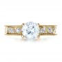 18k Yellow Gold 18k Yellow Gold Custom Bezel Set Diamond Engagement Ring - Top View -  1206 - Thumbnail