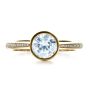18k Yellow Gold 18k Yellow Gold Custom Bezel Set Diamond Engagement Ring - Top View -  1215 - Thumbnail