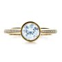 18k Yellow Gold 18k Yellow Gold Custom Bezel Set Diamond Engagement Ring - Top View -  1215 - Thumbnail