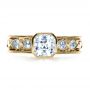 14k Yellow Gold 14k Yellow Gold Custom Bezel Set Diamond Engagement Ring - Top View -  1282 - Thumbnail