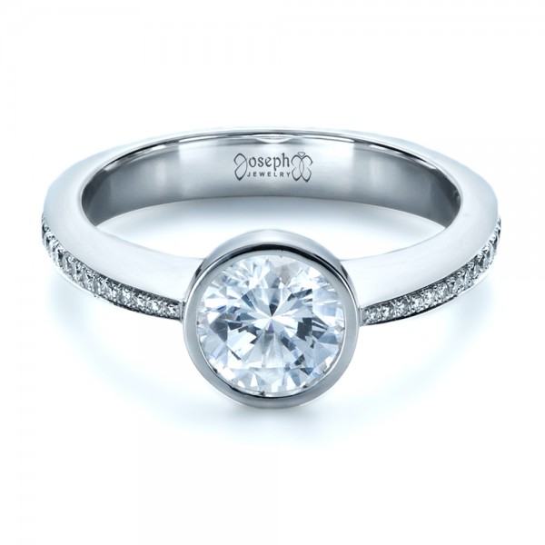 Bezel set diamond engagement rings