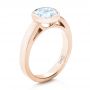 18k Rose Gold 18k Rose Gold Custom Bezel Set Solitaire Diamond Engagement Ring - Three-Quarter View -  1265 - Thumbnail