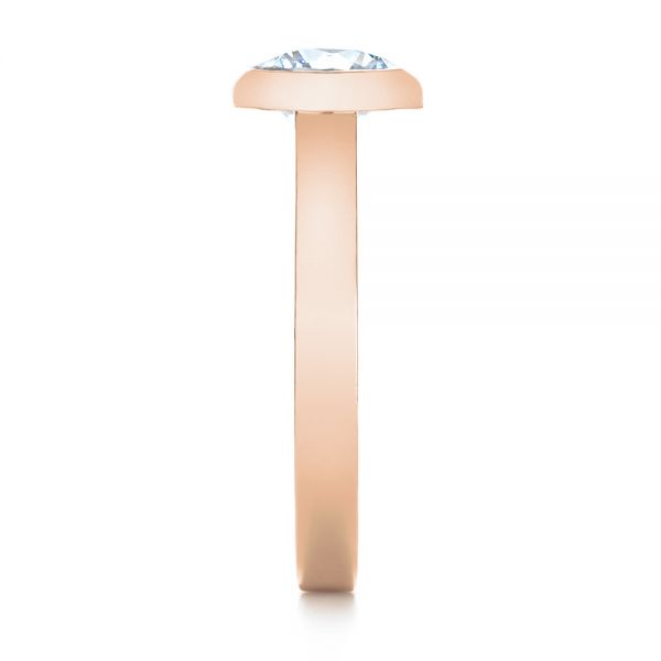 14k Rose Gold 14k Rose Gold Custom Bezel Set Solitaire Diamond Engagement Ring - Side View - 1265