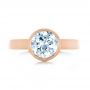 14k Rose Gold 14k Rose Gold Custom Bezel Set Solitaire Diamond Engagement Ring - Top View -  1265 - Thumbnail