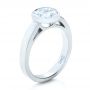 18k White Gold Custom Bezel Set Solitaire Diamond Engagement Ring - Three-Quarter View -  1265 - Thumbnail