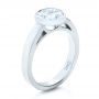 18k White Gold Custom Bezel Set Solitaire Diamond Engagement Ring - Three-Quarter View -  1265 - Thumbnail