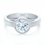 14k White Gold 14k White Gold Custom Bezel Set Solitaire Diamond Engagement Ring - Flat View -  1265 - Thumbnail