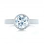 18k White Gold Custom Bezel Set Solitaire Diamond Engagement Ring - Top View -  1265 - Thumbnail