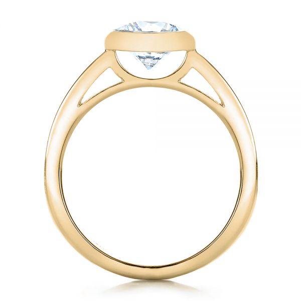 18k Yellow Gold 18k Yellow Gold Custom Bezel Set Solitaire Diamond Engagement Ring - Front View -  1265