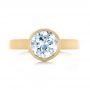 14k Yellow Gold 14k Yellow Gold Custom Bezel Set Solitaire Diamond Engagement Ring - Top View -  1265 - Thumbnail