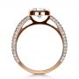 18k Rose Gold 18k Rose Gold Custom Bezel Set And Pave Diamond Engagement Ring - Front View -  1231 - Thumbnail