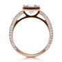 18k Rose Gold 18k Rose Gold Custom Bezel Set And Pave Diamond Engagement Ring - Front View -  1232 - Thumbnail