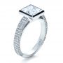  Platinum Platinum Custom Bezel Set And Pave Diamond Engagement Ring - Three-Quarter View -  1232 - Thumbnail