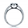 14k White Gold 14k White Gold Custom Bezel Set And Pave Diamond Engagement Ring - Front View -  1231 - Thumbnail