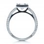  Platinum Platinum Custom Bezel Set And Pave Diamond Engagement Ring - Front View -  1232 - Thumbnail