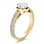 14k Yellow Gold 14k Yellow Gold Custom Bezel Set And Pave Diamond Engagement Ring - Three-Quarter View -  1231 - Thumbnail