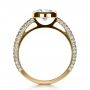 18k Yellow Gold 18k Yellow Gold Custom Bezel Set And Pave Diamond Engagement Ring - Front View -  1231 - Thumbnail