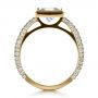 18k Yellow Gold 18k Yellow Gold Custom Bezel Set And Pave Diamond Engagement Ring - Front View -  1232 - Thumbnail