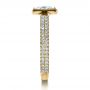 18k Yellow Gold 18k Yellow Gold Custom Bezel Set And Pave Diamond Engagement Ring - Side View -  1232 - Thumbnail