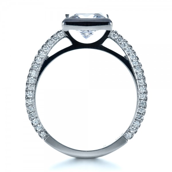 Pave bezel set engagement rings