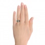  Platinum Platinum Custom Black Antiqued Diamond Solitaire Engagement Ring - Hand View -  103386 - Thumbnail