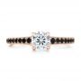 18k Rose Gold 18k Rose Gold Custom Black Diamond Engagement Ring - Top View -  100665 - Thumbnail
