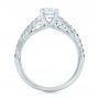 14k White Gold Custom Black Diamond Engagement Ring - Front View -  100665 - Thumbnail