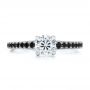 14k White Gold Custom Black Diamond Engagement Ring - Top View -  100665 - Thumbnail